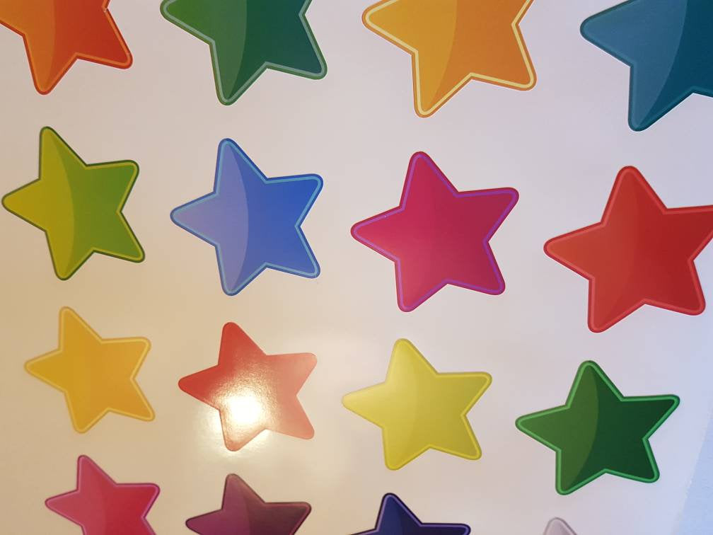 Star Wall Decals, Space Wall Decals, Star Stickers, Star Wall Sticker, Colourful Wall Art, Peel And Stick, Kids Room Decor, Kids Stickers,41