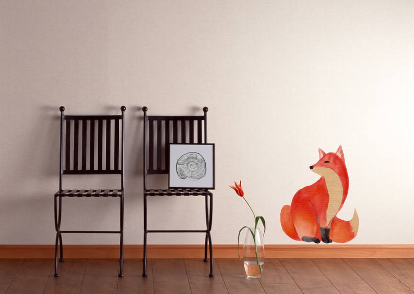 Fox Wall Decal, Fox Wall Decal, Watercolour Decal, Watercolour Art, Watercolour Sticker, Fox Stickers, Painted, Animal Wall Art, Decals, 07