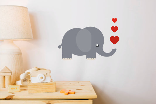 Elephant Decal, Elephant Wall Decal, Nursery Decor, Nursery Wall Decal, Heart Wall Decals, Elephant Wall Art, Elephant Wall Decor, Kids, 15