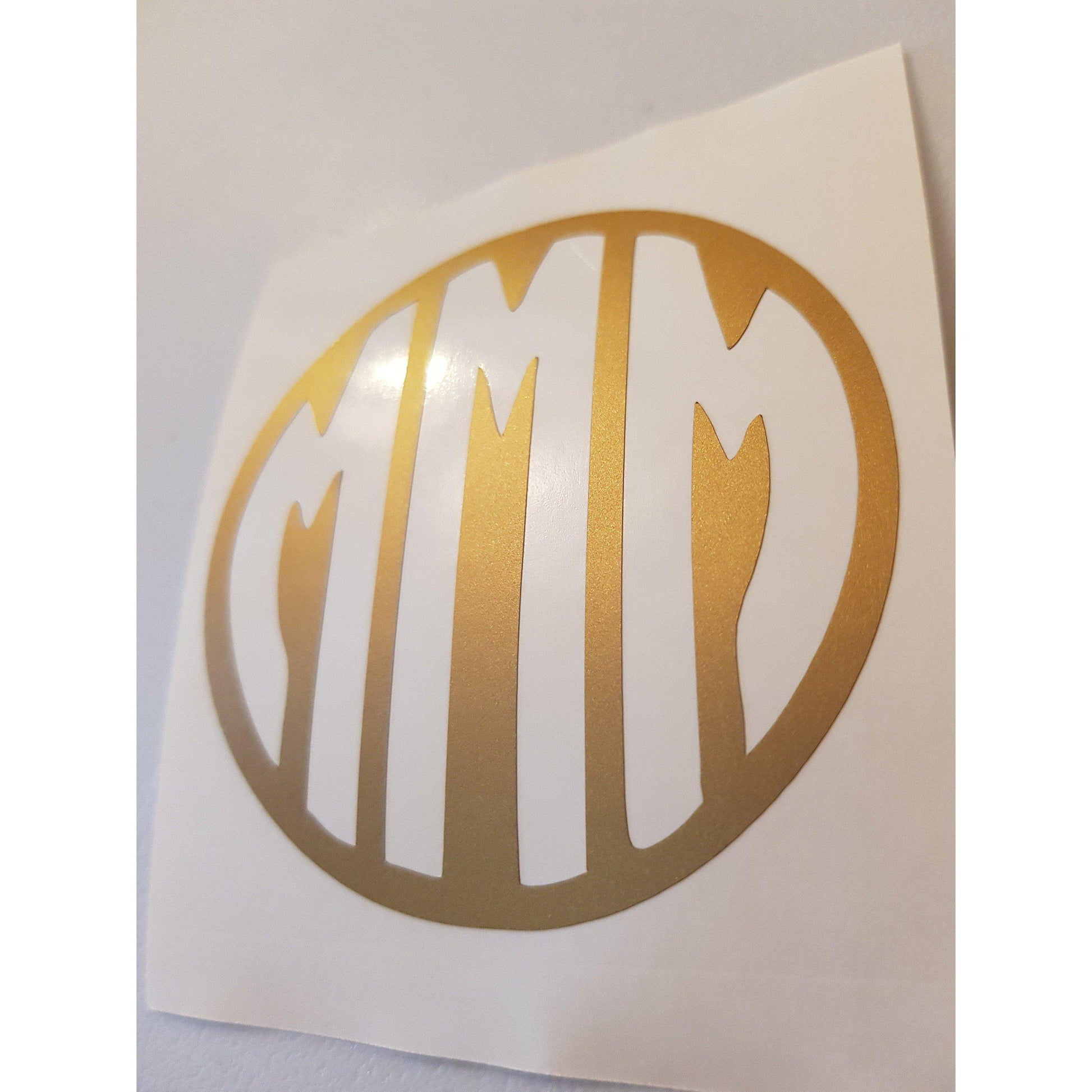 Gold Monogram Decal, Monogram Decal, Initial Decal, Custom Decal, Personalised, Initials, Gold Metallic, Bottle Decal, Tablet Decals, 077