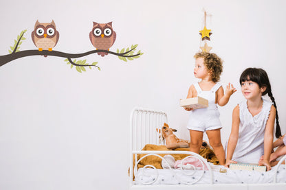 Owl Wall sticker, Owns In Tree Sticker, Birds Wall Stickers, Babies Wall Sticker, Kids Wall Art, Owl Decals, Nursery Decal Art, Artwork, 53