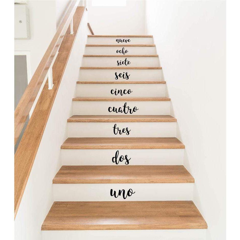 Stair Decals, Stair Stickers, Stair Riser Stickers, Spanish Decor, Spanish Numbers, Number Stair Stickers, Number Decals, Number Stickers