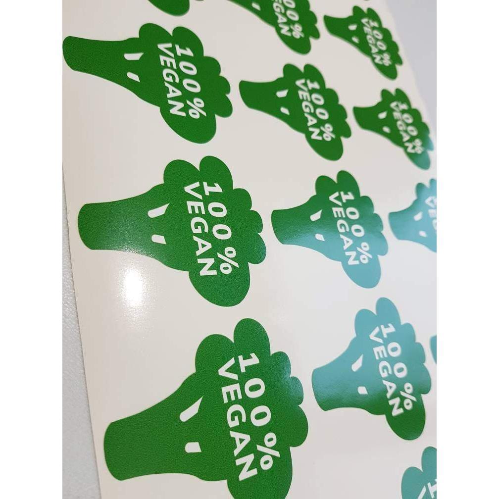 Vegan Laptop Sticker, Sticker Bomb, Vegan Stickers, Vegan Decals, Macbook Vegan Sticker, 100% Vegan, Vegan Gifts, Gifts For Vegans, Broccoli