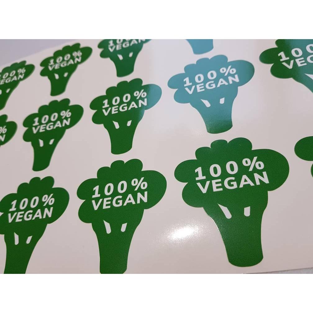 Vegan Laptop Sticker, Sticker Bomb, Vegan Stickers, Vegan Decals, Macbook Vegan Sticker, 100% Vegan, Vegan Gifts, Gifts For Vegans, Broccoli