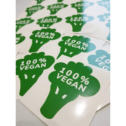 Vegan Laptop Sticker, Sticker Bomb, Vegan Stickers, Vegan Decals, Macbook Vegan Sticker, 100% Vegan, Vegan Gifts, Gifts For Vegans, Broccoli