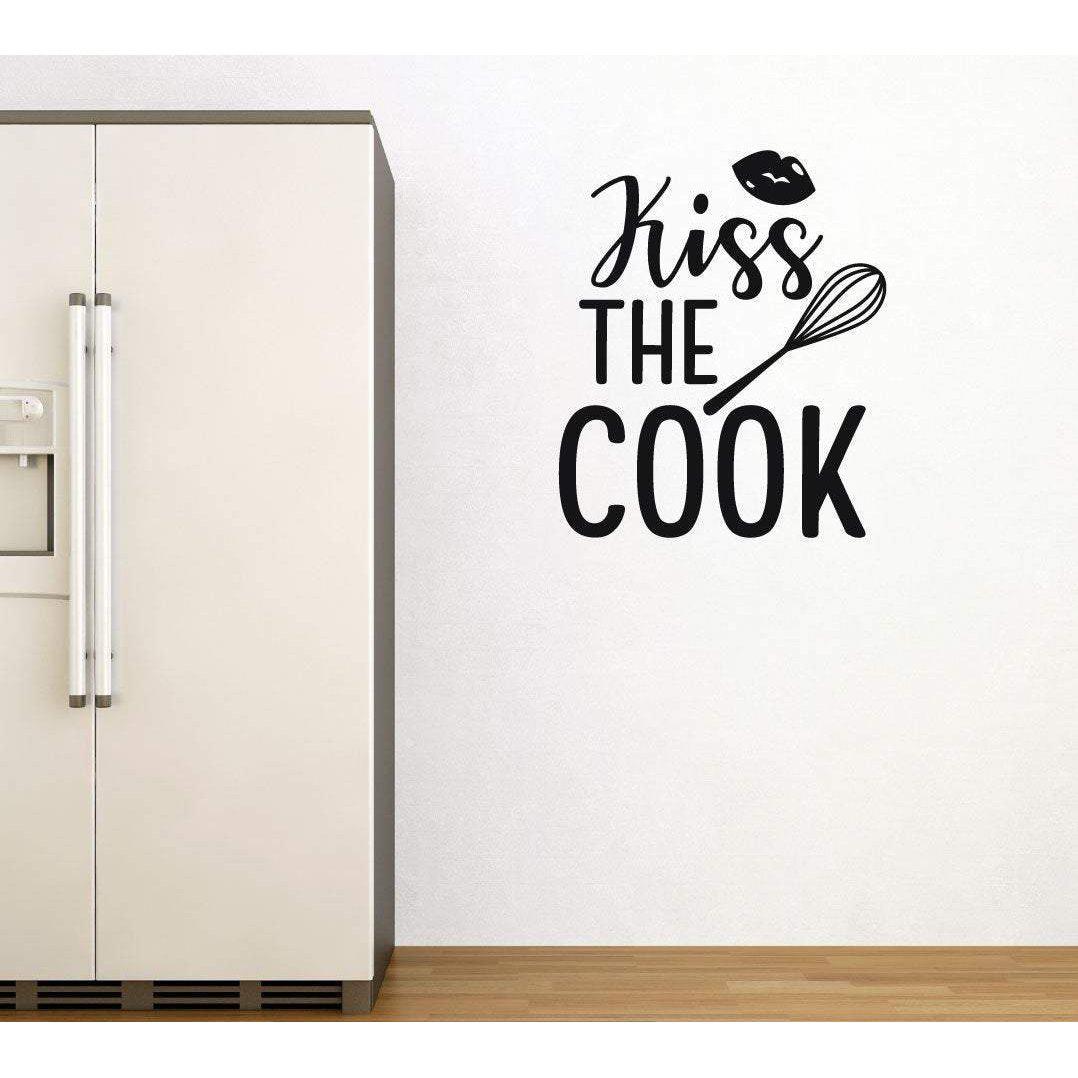 Kiss The Cook Wall Stickers Quotes, Wall decal Quote, Wall Quote, Kitchen Decals, Kitchen Wall Quote, Wall Sticker Kitchen, Wall Art Kitchen