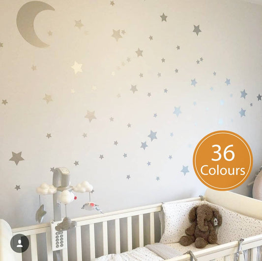Moon And Star Decals, Stars Wall Stickers, Nursery Wall decals, Moon Decals, Stars Decals, Decals For Children, Kids Decals, Wall Art