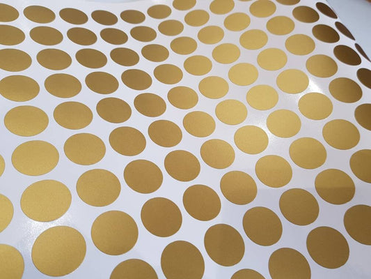 100 Gold Polka Dot Wall Decals/Wall Stickers, Decoration, Vinyl, Envelope, Car, Office, Home, Nursery Wallpaper, Matte/Gloss