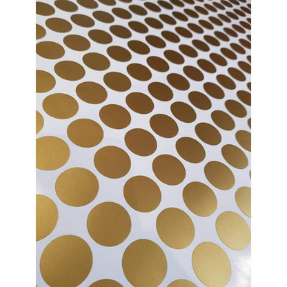 100 Gold Metallic Polka Dot Wall Decals/Wall Stickers, Decoration, Vinyl, Envelope, Car, Office, Home, Nursery Wallpaper, Matte/Gloss