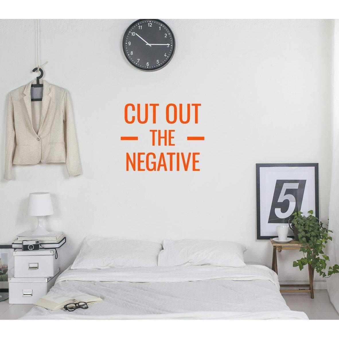 Cut Out The Negative Motivational Wall Sticker Quote
