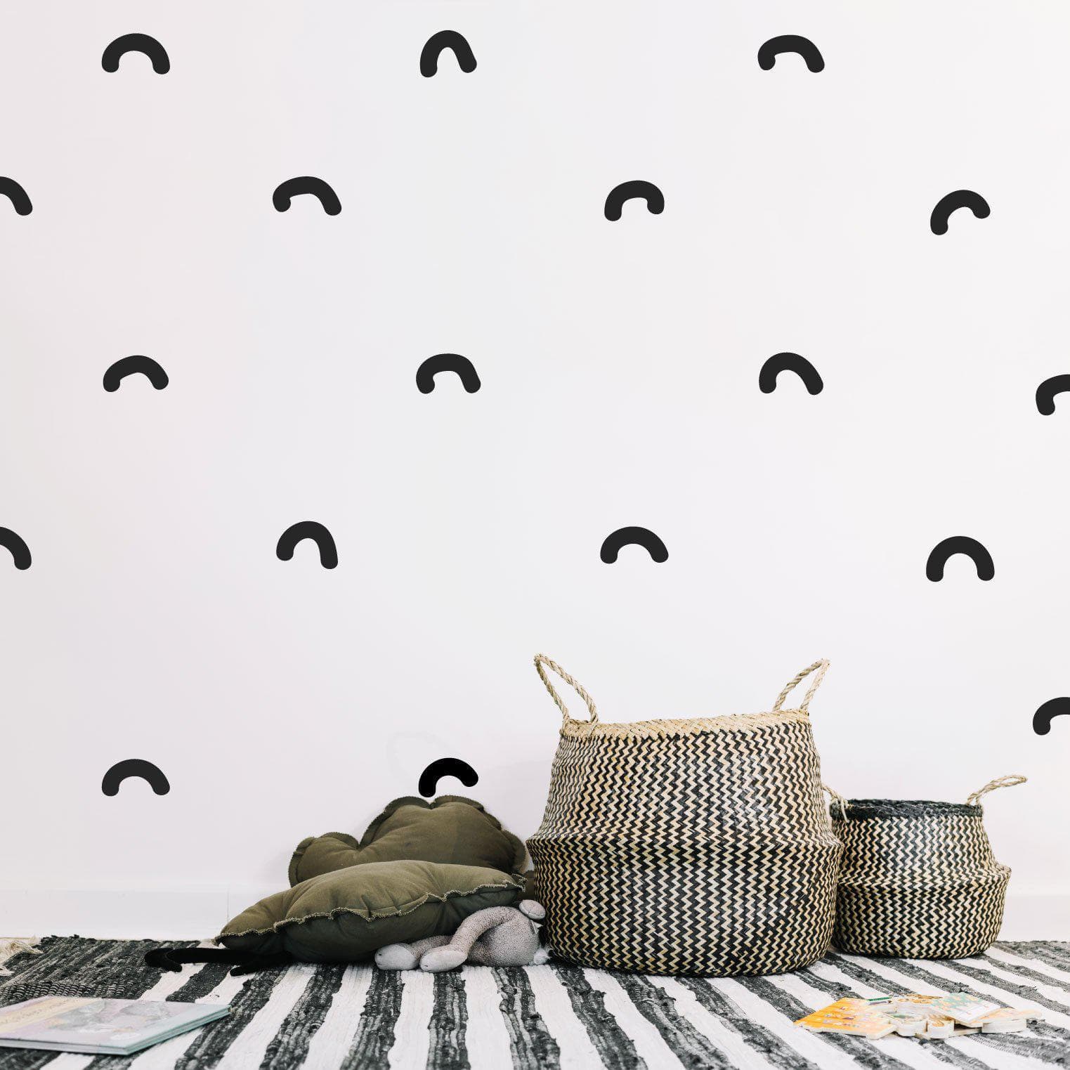 Nursery Wall Art Stickers Decals Arc Peel And Stick Kids Wall Stickers Nursery Decor For Walls Irregular Hand Drawn Arches