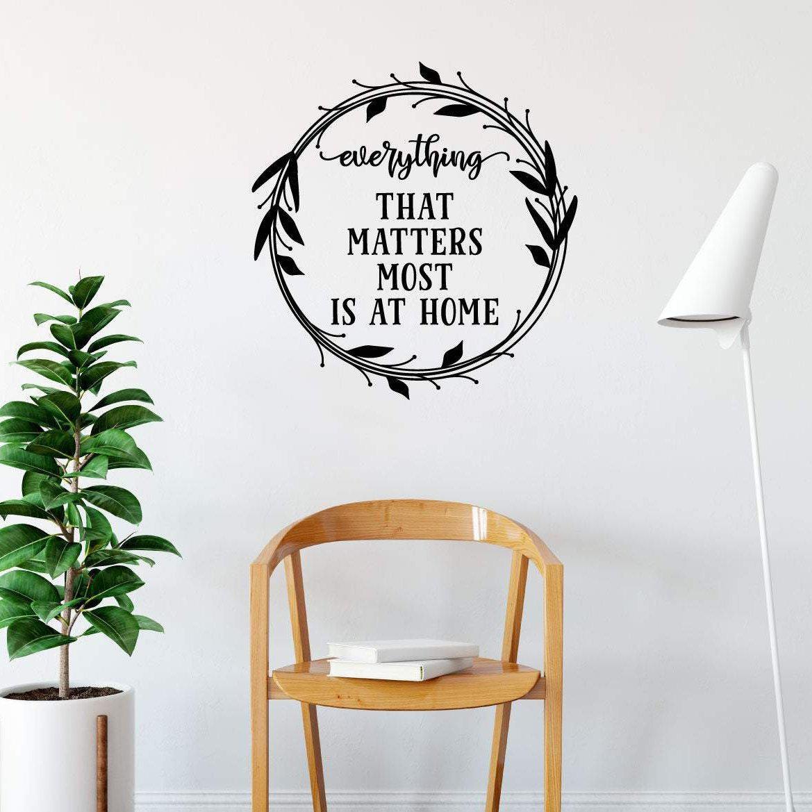Everything That Matters Most Is At Home Wall Sticker Quote
