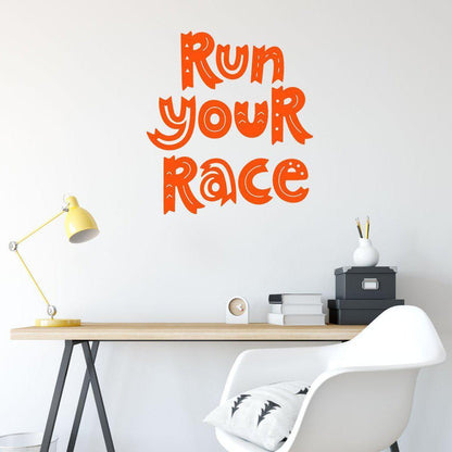Run Your Race Motivational Wall Sticker Quote