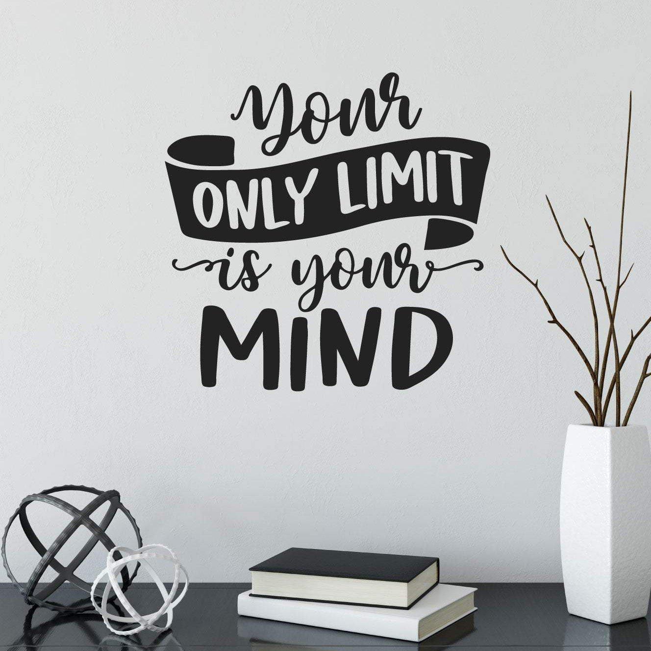 Your Only Limit Is Your Mind Motivational Wall Sticker Quote