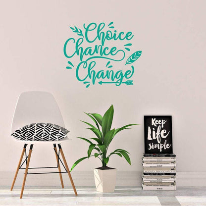 Choice Chance Change Motivational Wall Sticker Quote