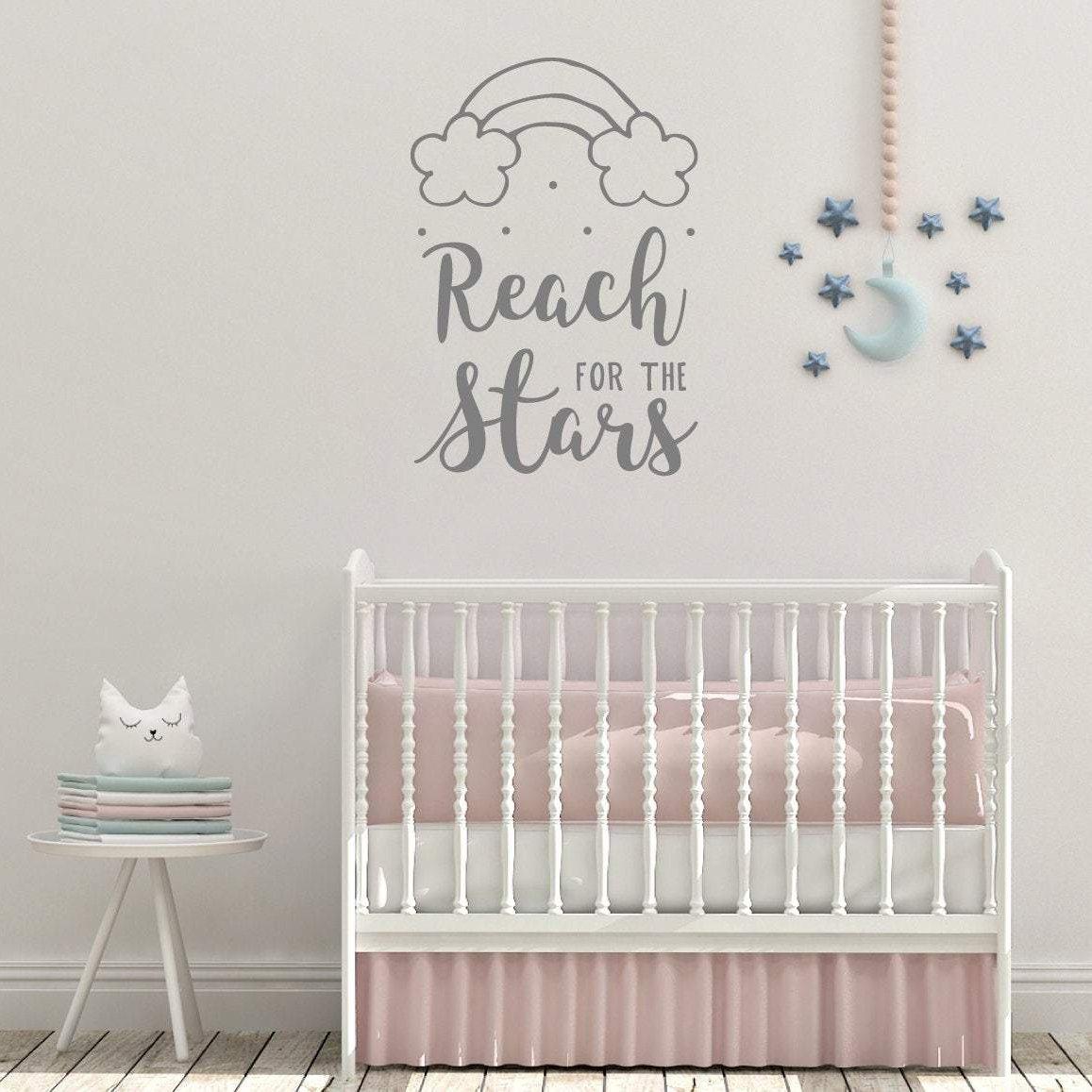 Reach For The Stars Nursery Wall Sticker Quote