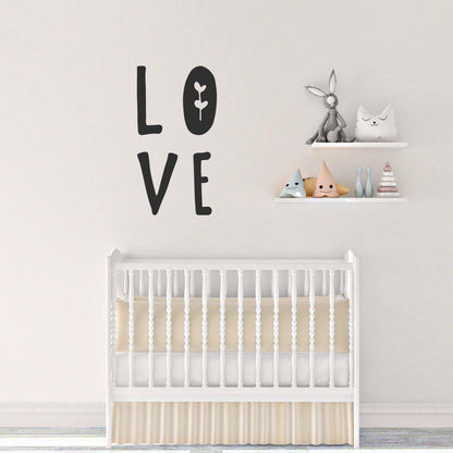 Love Floral Decorative Nursery Wall Sticker Quote