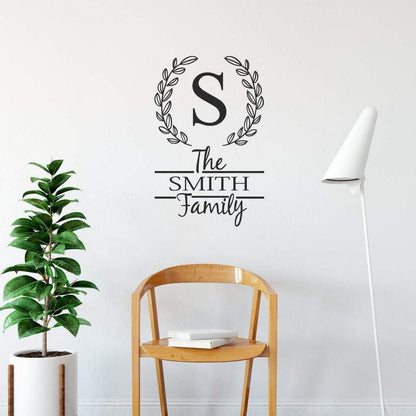 Family Initial & Surname Personalised Wall Sticker
