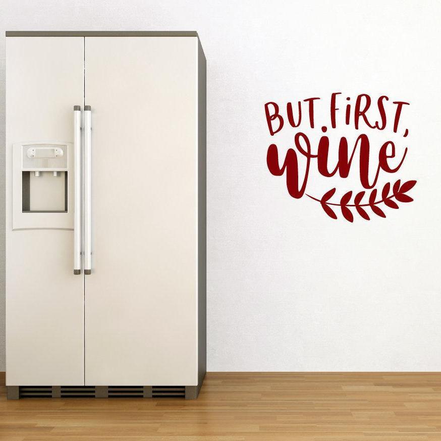 But First Wine Kitchen/Dining Wall Sticker Quote