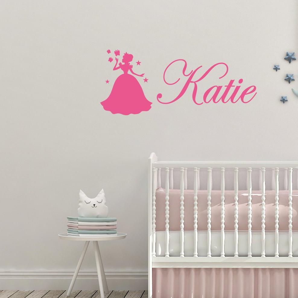 Personalised Name Fairy & Butterflies Wall Sticker