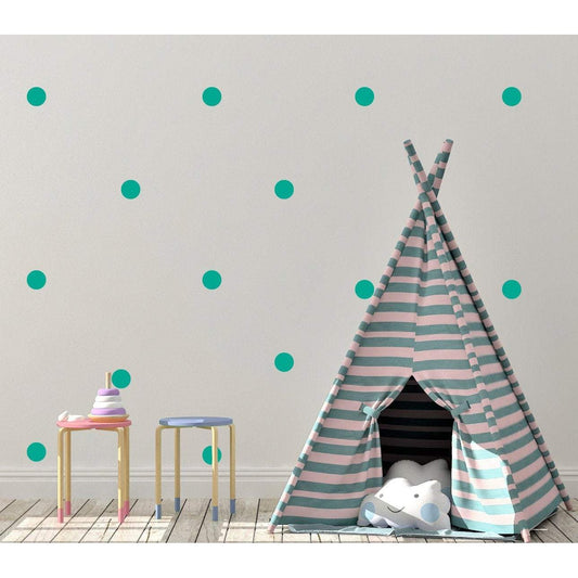 100 Polka Dot Coloured Wall Stickers