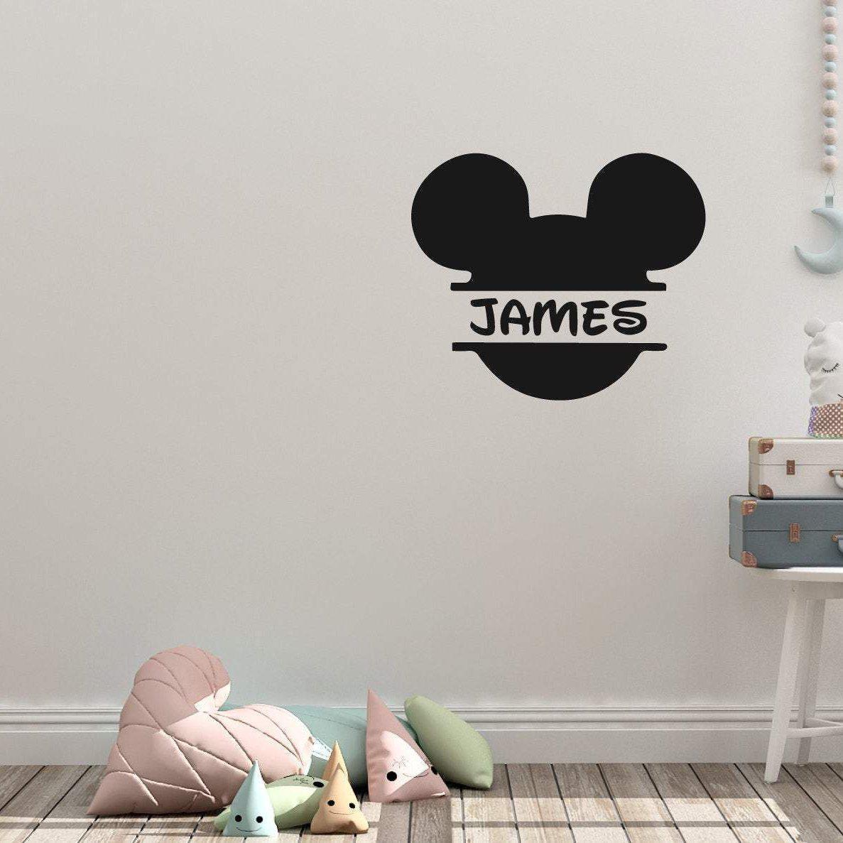 Customised Name Disney Micky Mouse Wall Sticker Name