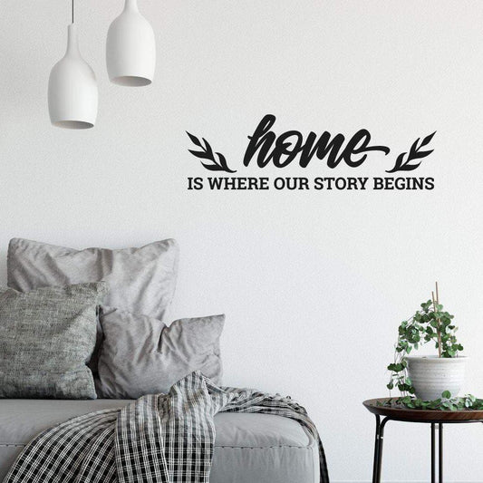 Home Is Where Our Story Begins Family Wall Sticker Quote