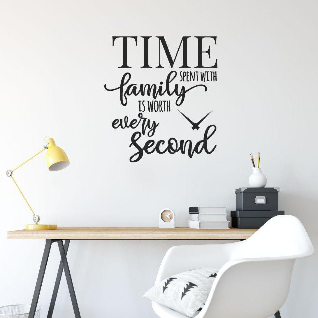 Time Spent With Family Is Worth Every Second Family Wall Sticker Quote