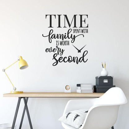 Time Spent With Family Is Worth Every Second Family Wall Sticker Quote
