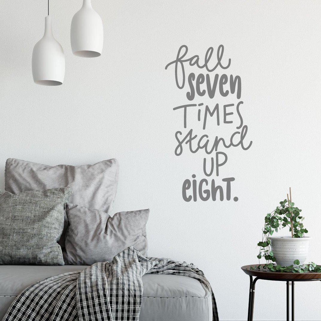 Fall Seven Times Stand Up Eight Motivational Wall Sticker Quote