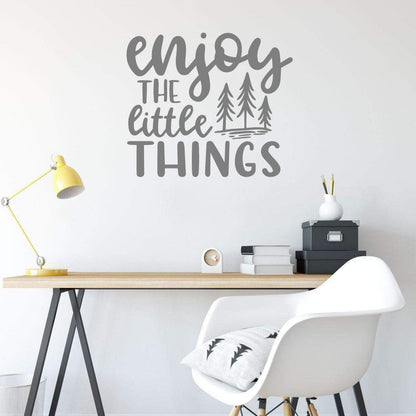 Enjoy The Little Things Positive Wall Art Sticker Quote