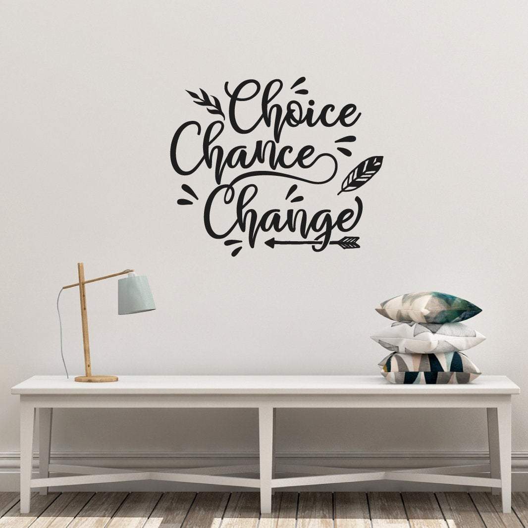 Choice Chance Change Motivational Wall Sticker Quote