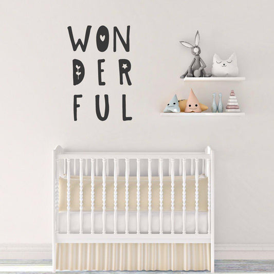 Wonderful Heart Nursery Wall Sticker Quote