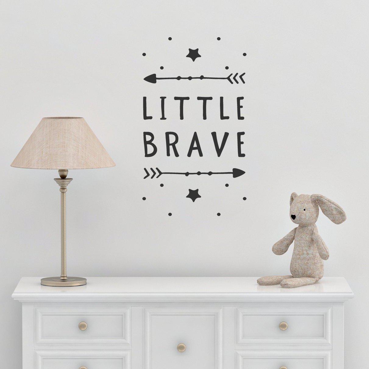 Little Brave With Arrows & Stars Nursery Wall Sticker Quote