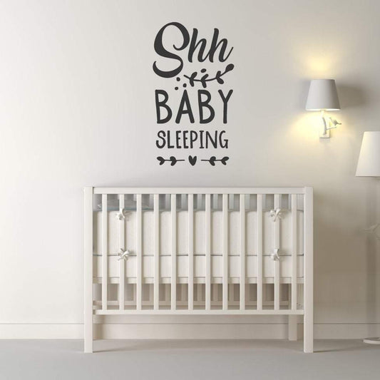 Shh Baby Sleeping Nursery Wall Sticker Quote