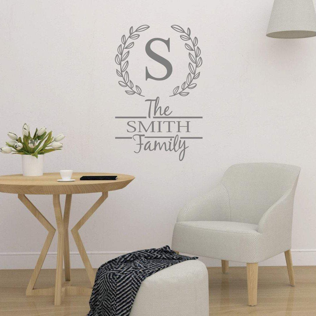 Family Initial & Surname Personalised Wall Sticker