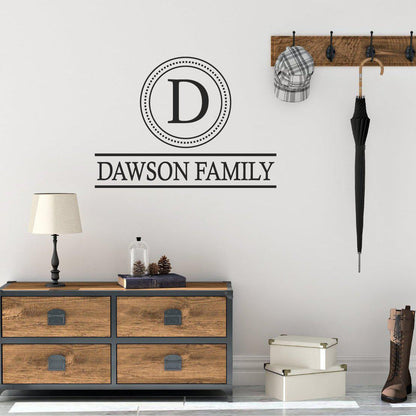 Family Initial & Surname Custom Wall Sticker