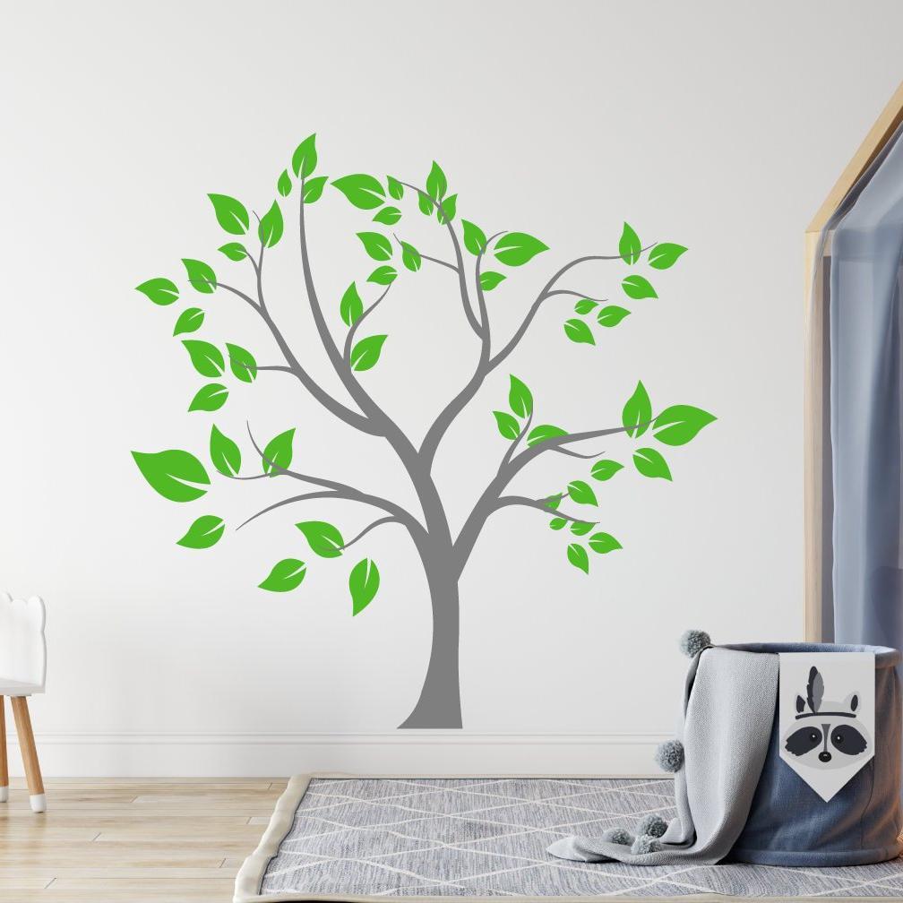 Large Tree Wall Sticker With Leaves