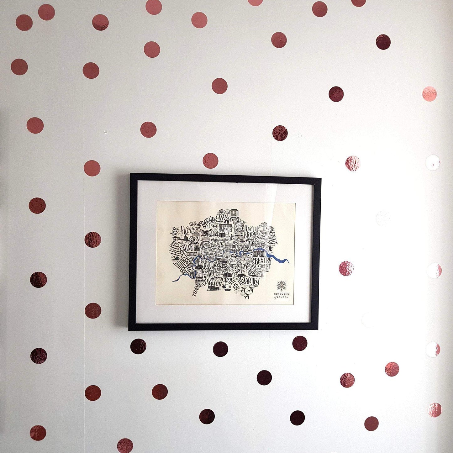 Rose Gold Polka Dot Wall Stickers 100 Pack