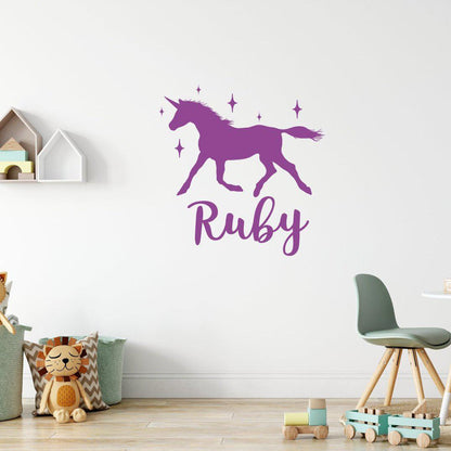 Personalised Unicorn Wall Art Sticker