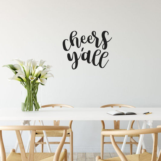 Cheers Y'all Funny Kitchen Wall Sticker Quote