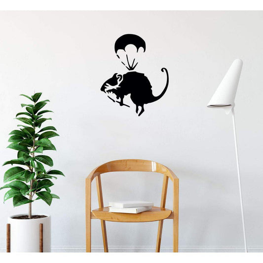 Banksy Parachute Rat Wall Sticker