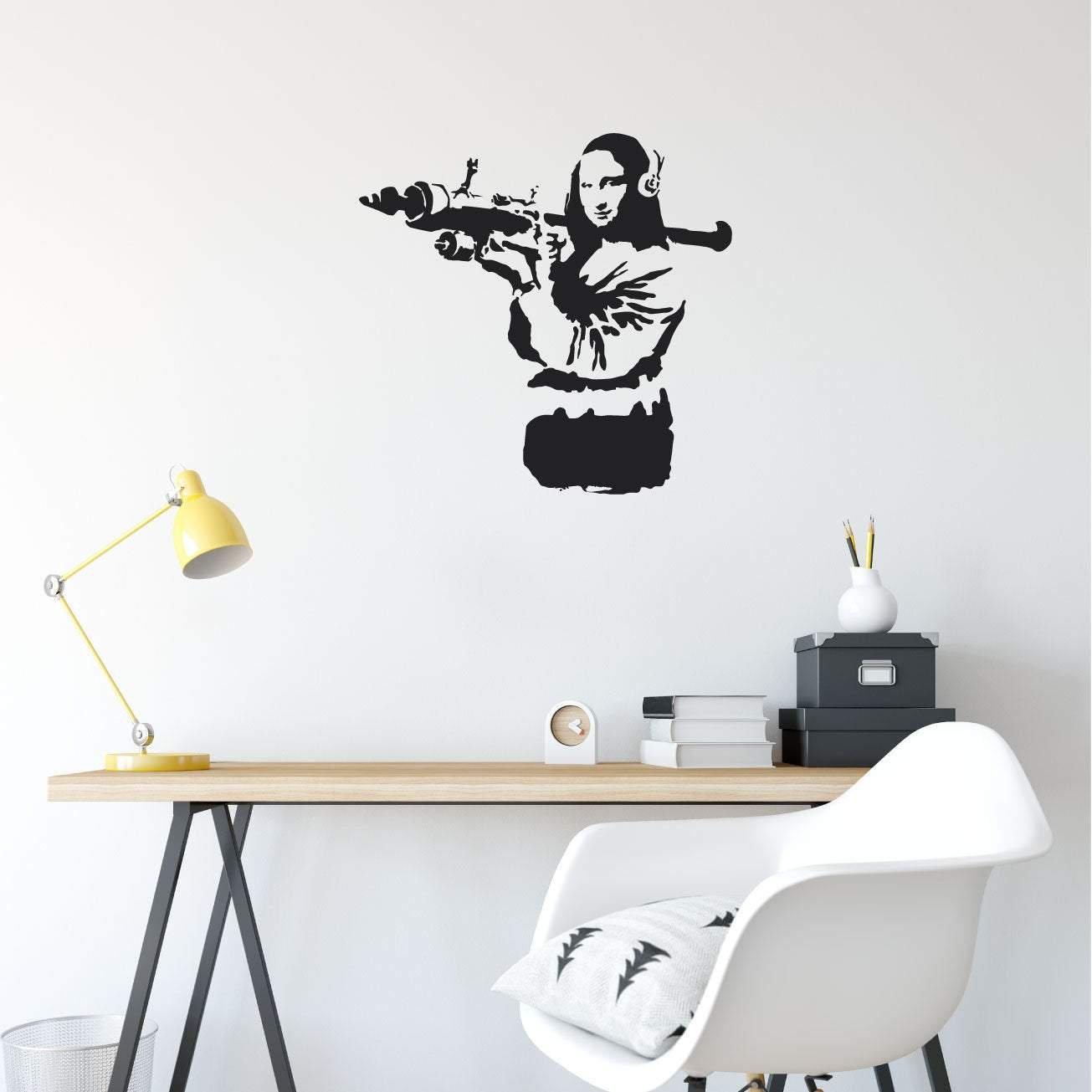 Banksy Wall Sticker Mona Lisa With Rocket Launcher