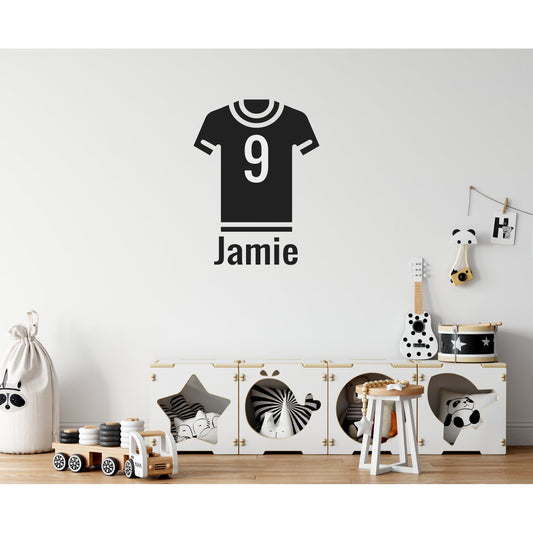 Children's Personalised Football Shirt Name Wall Sticker