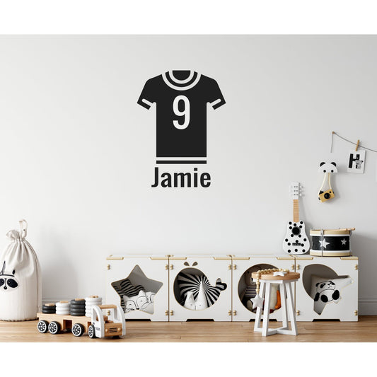Children's Personalised Football Shirt Name Wall Sticker