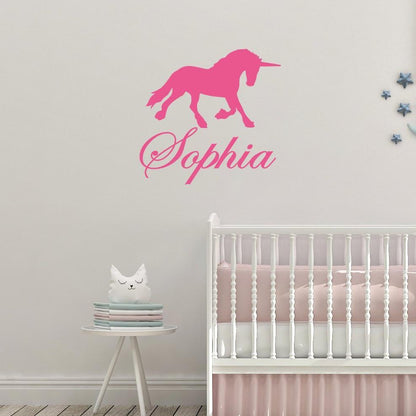 Children's Name Custom Unicorn Wall Sticker