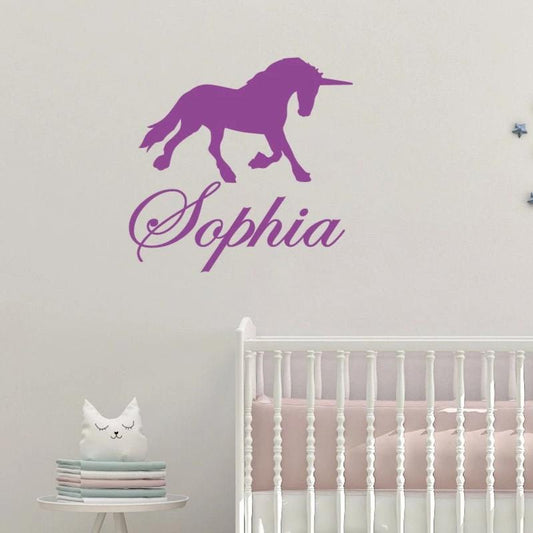 Children's Name Custom Unicorn Wall Sticker