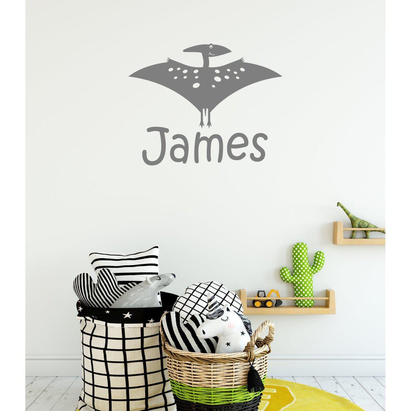 Personalised Flying Dinosaur Kids Wall Sticker