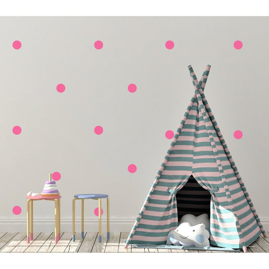 100 Polka Dot Coloured Wall Stickers