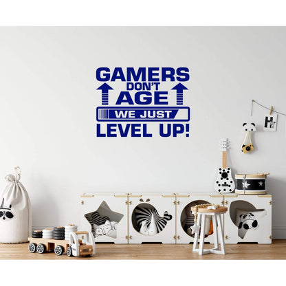 Gamers Don't Age We Just Level Up Gaming Wall Sticker